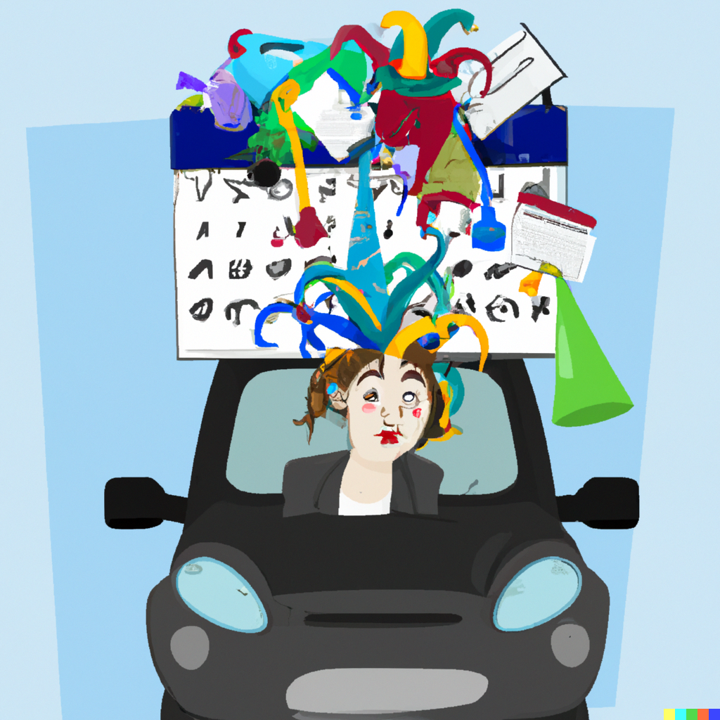 DALL·E 2022-11-18 15.06.51 - creating a calendar schedule with too many things in it packed like a clown car overflowing 