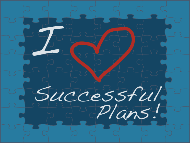 An easy jigsaw that reads I love successful plans