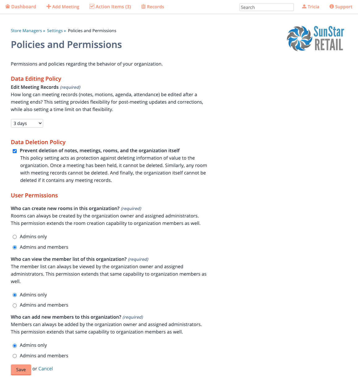 Policies and permissions