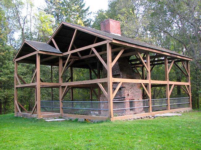 A house getting framed