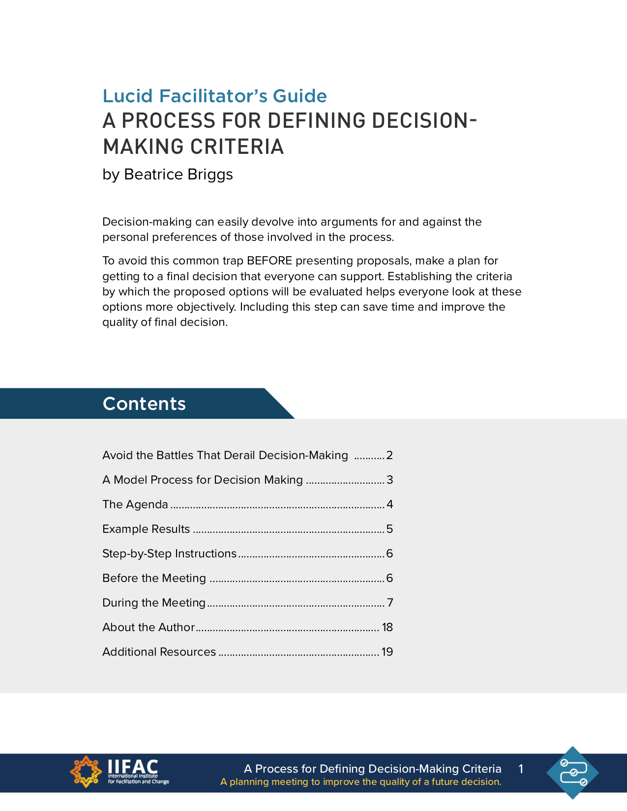 Guide to Defining Decision Making Criteria