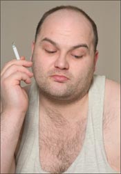 Photo of fat smoker.
