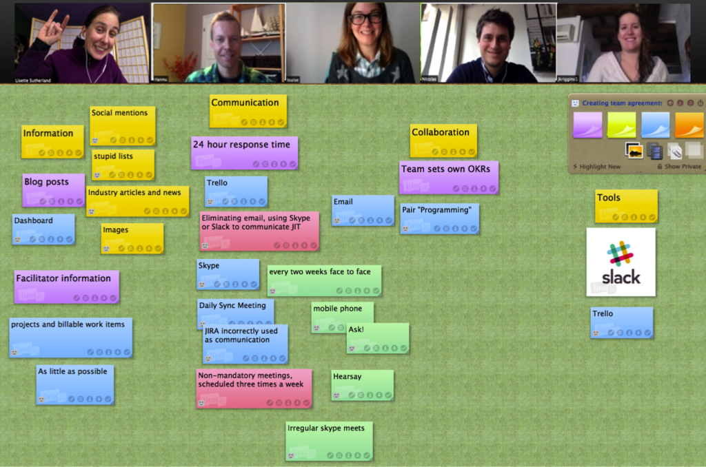 Screenshot of the team brainstorming